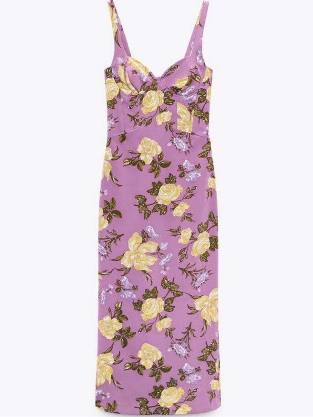 Zara Dress in Purple with Yellow Bloom